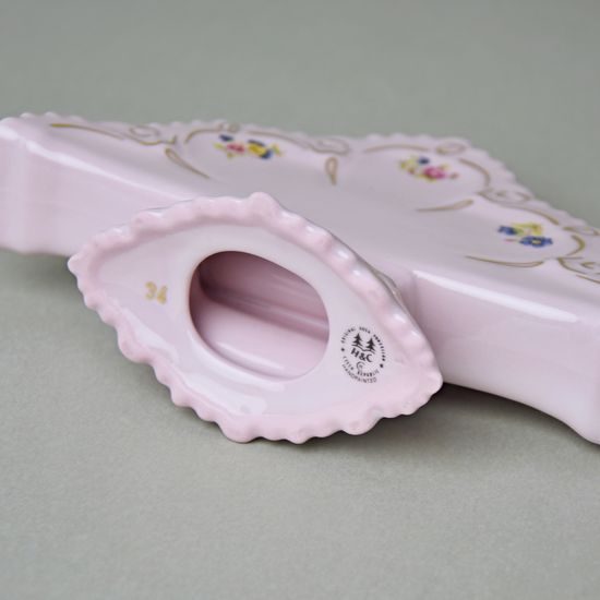 Stojánek na ubrousky 15,8 cm, Lenka 247, Růžový porcelán z Chodova