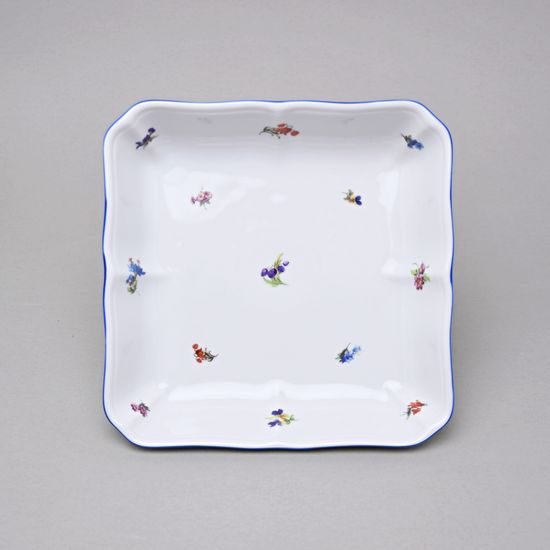 Mísa salátová čtyřhranná 21 cm, házenka s modrou linkou, Český porcelán a.s.