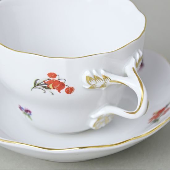 Cup and saucer B plus B 0,21 l / 14 cm for coffee, Hazenka, Cesky porcelan a.s.