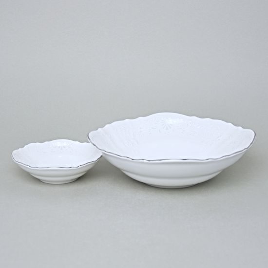 Compot set for 6 persons, Thun 1794 Carlsbad porcelain, Bernadotte Frost, Platinum line