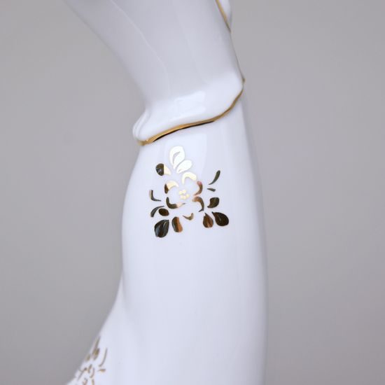 Lady 13,5 x 11 x 29 cm, White + Gold, Porcelain figures Duchcov
