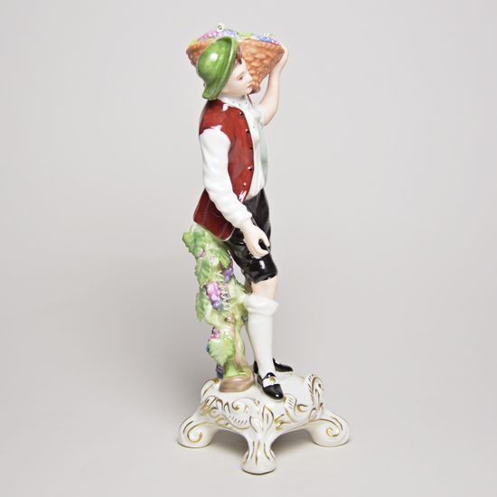 Vinař 9 x 8,5 x 22 cm, Saxe, Porcelánové figurky Duchcov