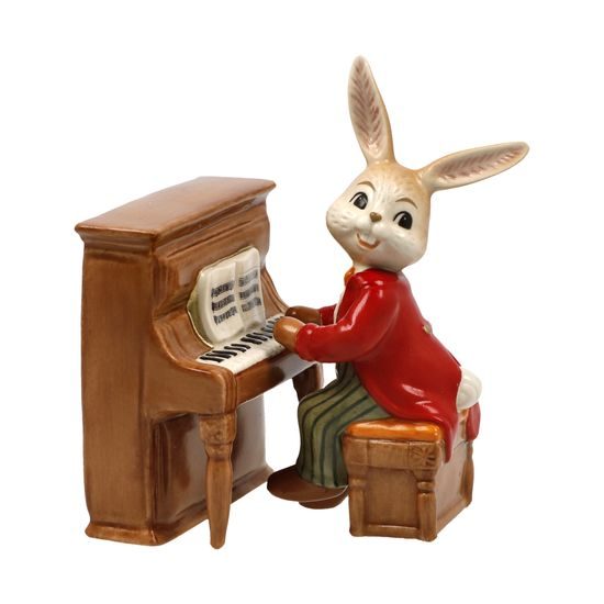 Figurka zajíčka s pianem 6 / 7 / 9 cm, kamenina, Goebel