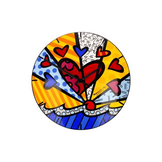 Wall clock Romero Britto - A New Day, 31 / 31 / 5 cm, Porcelain, Goebel