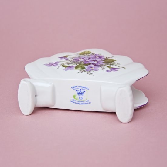 Stojánek na ubrousky 10 cm, fialky, Český porcelán a.s.