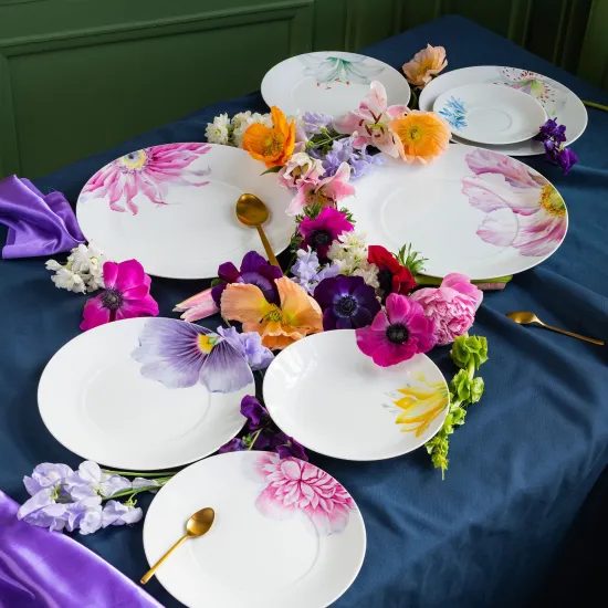 Váza 18 cm, Obří květy - broskvoň, Míšeňský porcelán