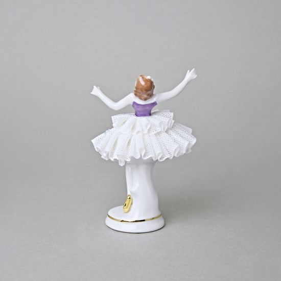Tanečnice s krajkou (fialová) 8 x 6 x 12 cm, Kurt Steiner, Porcelánové figurky Unterweissbacher