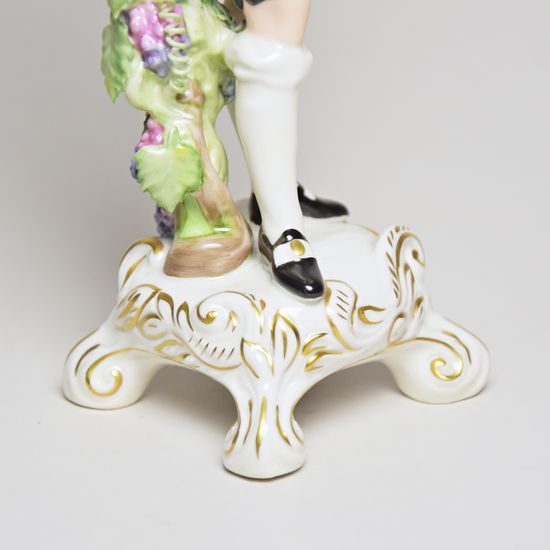 Wine grower 9 x 8,5 x 22 cm, Saxe, Porcelain Figures Duchcov