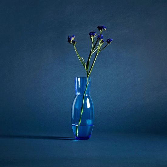 Křišťálová karafa / váza 1350 ml, Light Blue - Tethys, Sklárna Květná 1794