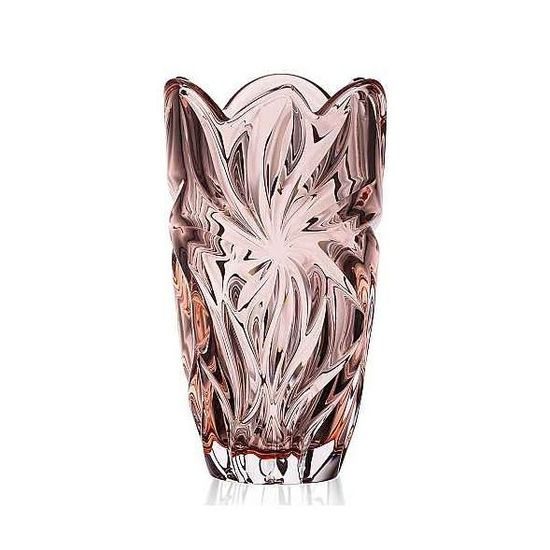 Skleněná váza Flora Pink, 28 cm, Aurum Crystal