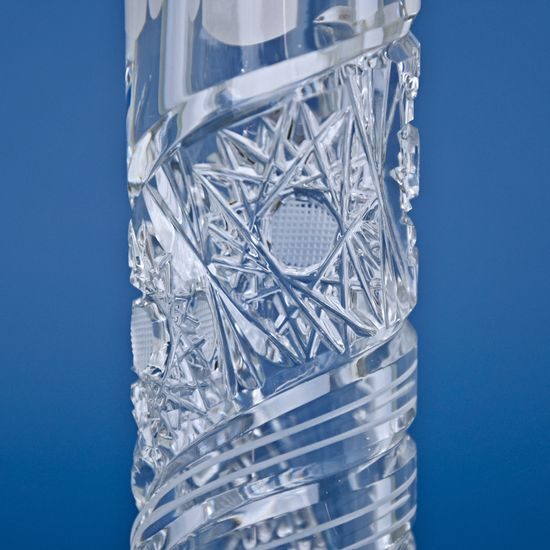 Křišťálová váza válec broušená úzká Kometa, 230 mm, GLASSPO / Crystal Bohemia