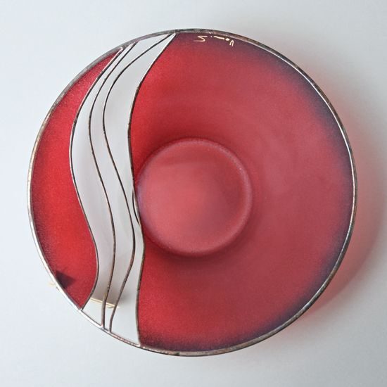 Studio Miracle: Bowl Red, 27 cm, Hand-decorated by Vlasta Voborníková