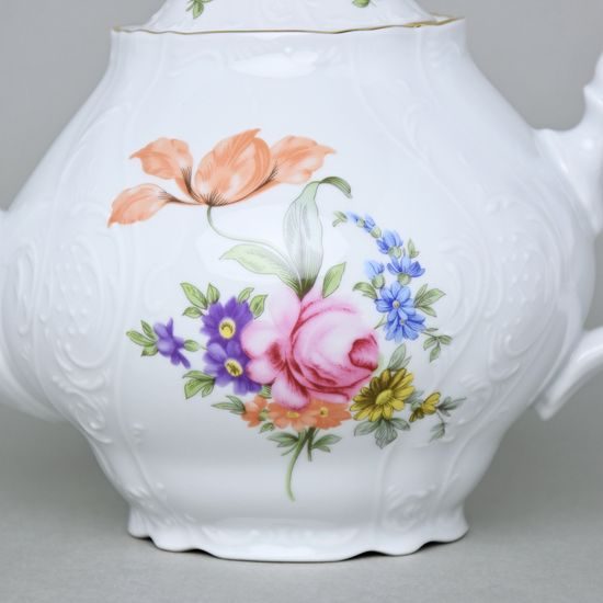 Konvice čajová 1,2 l, Thun 1794, karlovarský porcelán, BERNADOTTE míšeňská růže