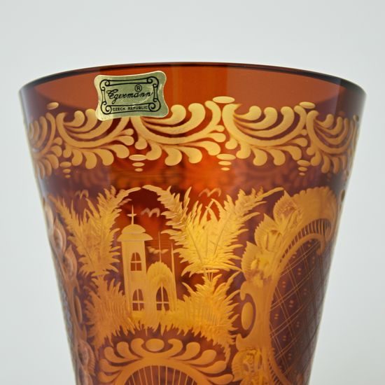 Egermann: Váza žlutá lazura, 19,5 cm, Křišťálové vázy Egermann
