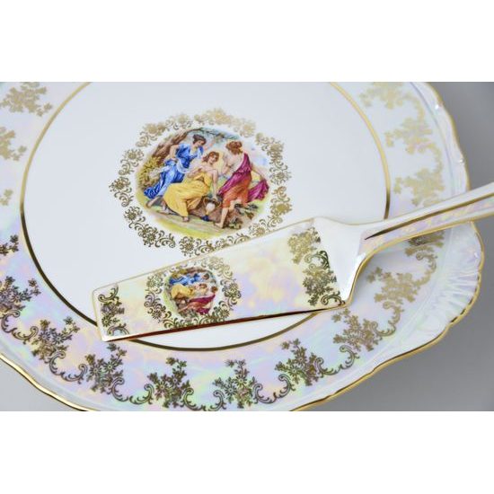 Cake plate 30 cm footed + porcelain cake shovel, The Three Graces, Carlsbad