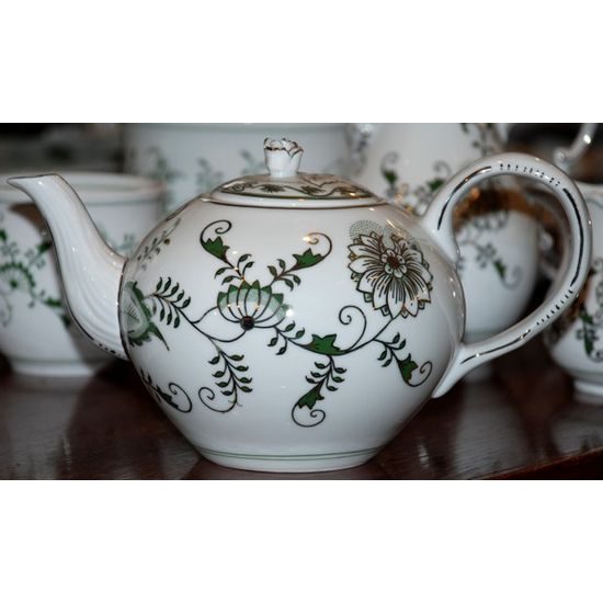 Tea pot 1,20 l, Original Green Onion pattern + platinum