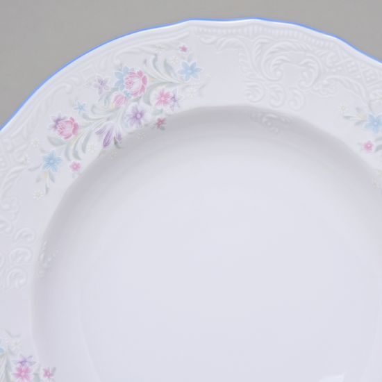 Deep plate 23 cm, Thun 1794 Carlsbad porcelain, BERNADOTTE blue-pink flowers