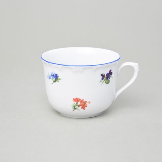 Mug R (cup) 0,25 l, flowers + blue line, Český porcelán a.s.