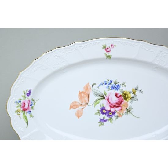 Dish oval 36 cm, Thun 1794 Carlsbad Porcelain, BERNADOTTE Meissen Rose