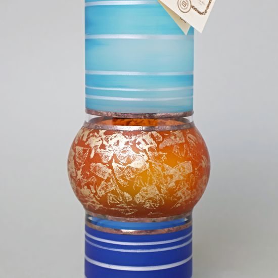 Studio Miracle: Váza Plážová romance (s oblinou dole), 26 cm, ruční dekorace Vlasta Voborníková