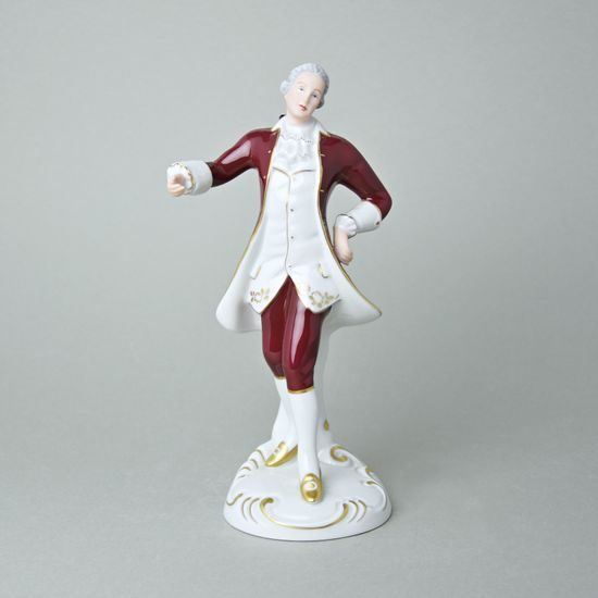 Gentleman Rococo 12,5 x 10,5 x 22 cm, Porcelain Figures Duchcov