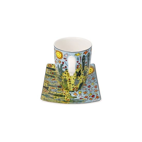 Cup and saucer James Rizzi - Desert Life, 400 ml / 19,5 cm, Fine Bone China, Goebel