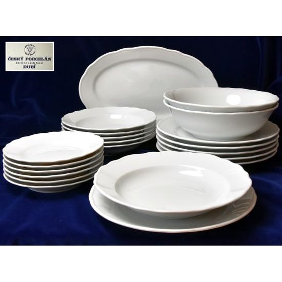 Dining set 21 pcs. for Lovers of eating, White, Cesky porcelan a.s.