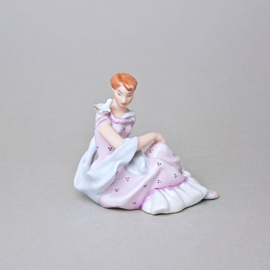 Lady with dove 8 x 11,5 x 10,5 cm, Saxe, Porcelain Figures Duchcov
