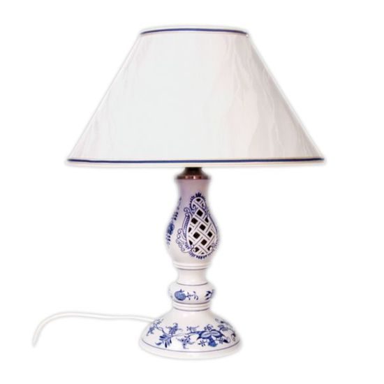 Lamp with cashmere shade, Original Blue Onion Pattern