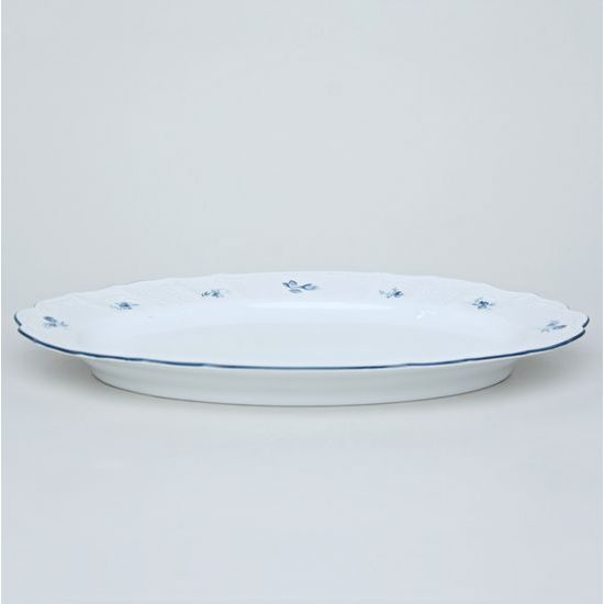Bowl oval 39 cm, Thun 1794 Carlsbad porcelain, BERNADOTTE blue flower