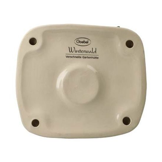 Lesní chajda v zimě se zajíčkem, 16 / 14 / 15,5 cm, kamenina, Goebel