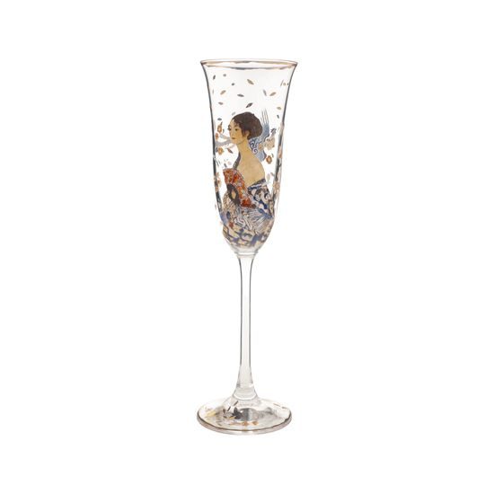 Champagne glass 100 ml Lady with fan, glass, G. Klimt, Goebel