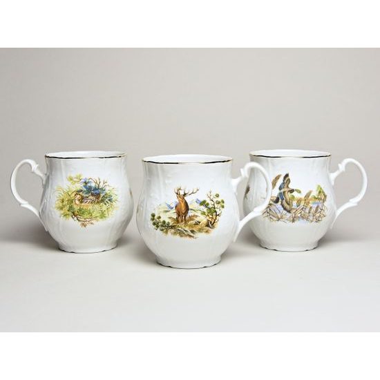 Mug Jonas 310 ml, 6 pcs, Thun 1794 Carlsbad porcelain, BERNADOTTE hunting