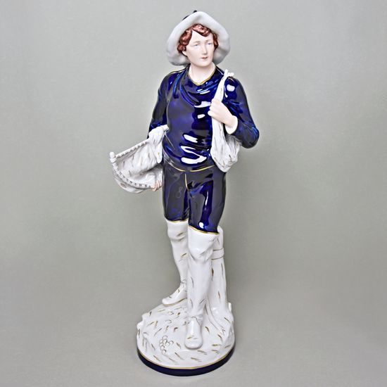 Fisherman 55 x 20 x 18 cm, Isis, Porcelain figures Duchcov