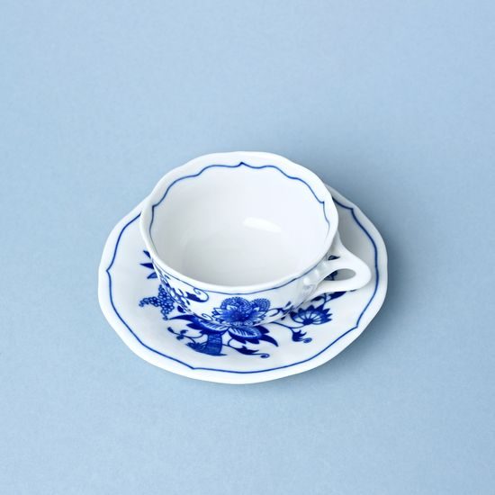 Cup and saucer C/2 + ZC/2 mirror for tea, 110 ml / 12,4 cm, Original Blue Onion Pattern