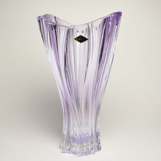 Skleněná váza Plantica, fialová - ametyst, 32 cm, Aurum Crystal