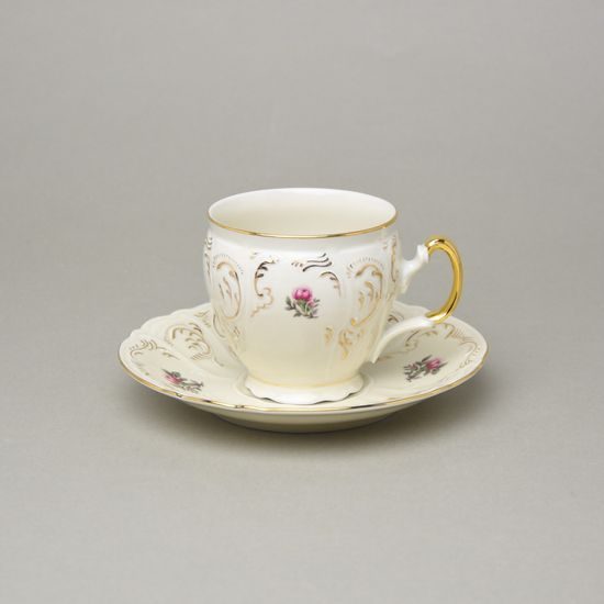 BERNADOTTE castle: Cup + saucer 220 ml / 16 cm, Thun 1794, karlovarský porcelán