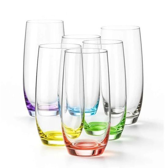 Club 350 ml Rainbow - barevná sada, sklenice na vodu, 6 ks., Crystalex