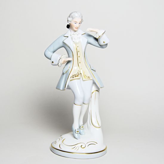 Gentleman rococo 10 x 10 x 23,5 cm, Luxor, Porcelain Figures Duchcov