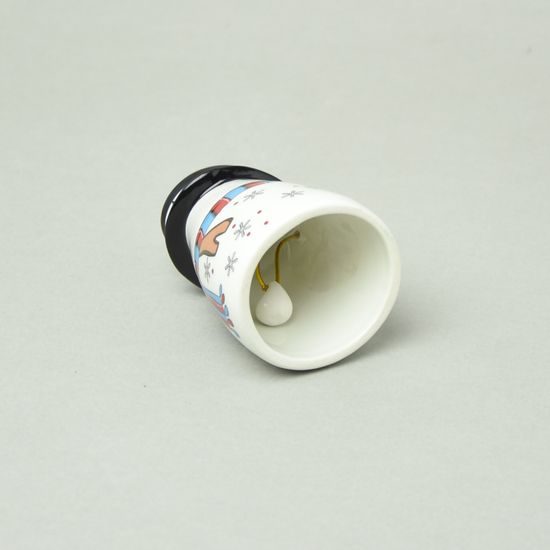 Bell 6 x 9 cm Snowman, glazed ceramic, EGAN