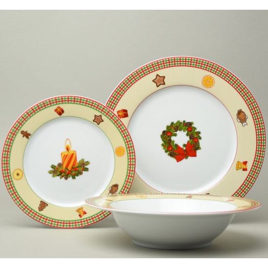 Vánoční porcelán: Talířová sada pro 4 osoby, Thun 1794