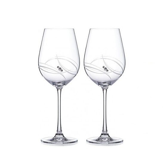 Atlantis - Set of 2 wine glasses 360 ml, Swarovski Crystal, DIAMANTE