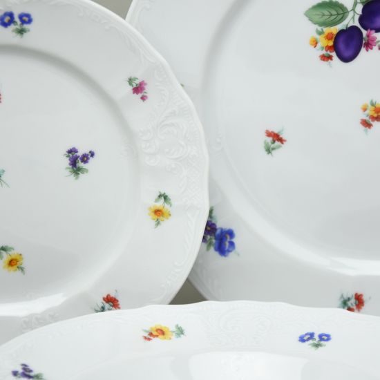 Plate set for 6 pers., Thun 1794 Carlsbad porcelain, BERNADOTTE plums and flowers