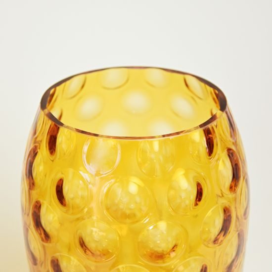 Egermann: Vase Amber - Olive Shape, h: 20,5 cm, Crystal Vases Egermann