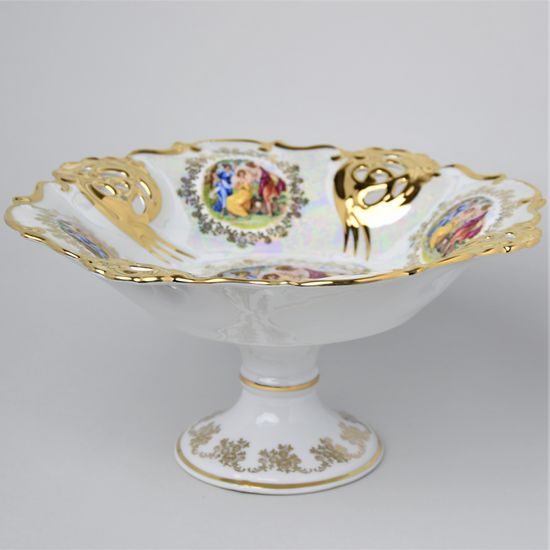 Bowl perforated 32,5 cm footed, The Three Graces, Queens' Carlsbad porcelain