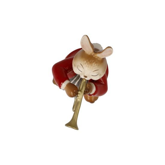 Figurine Rabbit with Trumpet 4 / 6 / 8cm, stoneware, Goebel