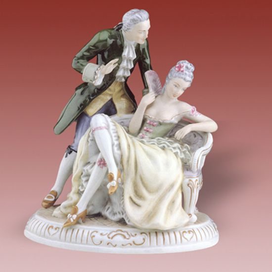 Canapé rococco 22 x 18,5 x 25,5 cm, Porcelain Figures Duchcov