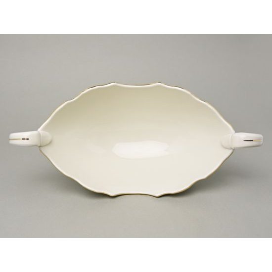 Fruit bowl with handles 36 cm, Thun 1794 Carlsbad porcelain, BERNADOTTE ivory + gold