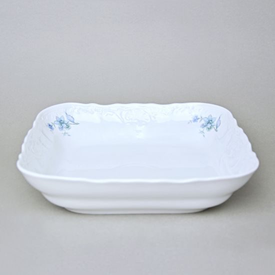 BERNADOTTE Hořec: Mísa čtyřhranná hluboká 25 cm J, Thun 1794, karlovarský porcelán