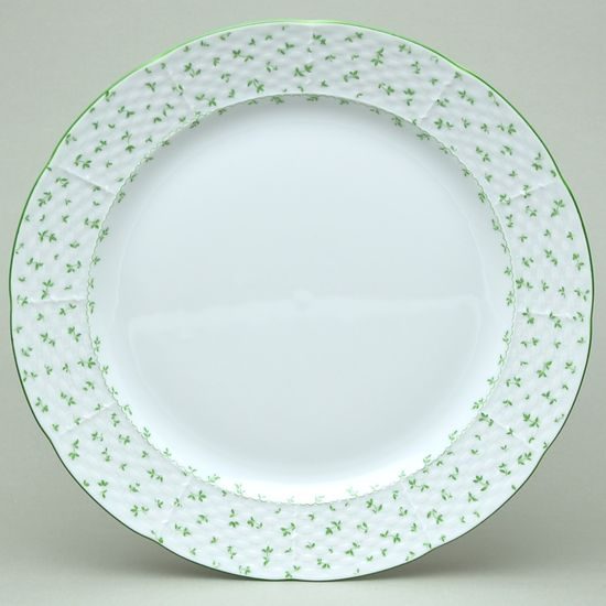 NATÁLIE zelené kvítky: Mísa mělká kulatá 31 cm (klubový talíř), Thun 1794, karlovarský porcelán